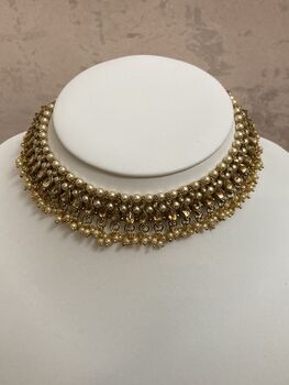 Antique Indian Kundan And Pearl Choker Set, 4 of 7