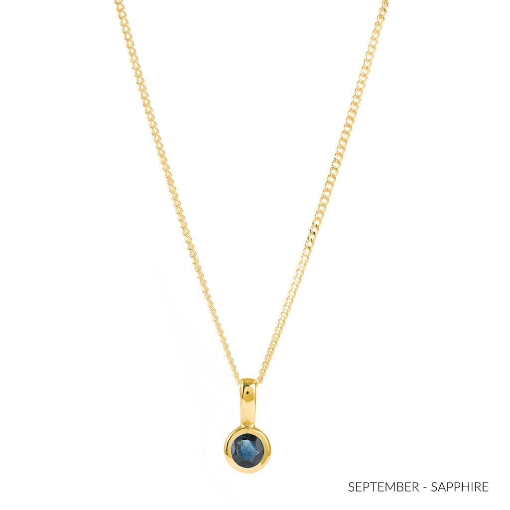 September Birthstone Sapphire Gold Plated Necklace By Charlotte's Web ...