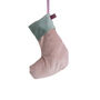 Luxury Mini Christmas Stocking Pink Blush Velvet, thumbnail 4 of 6