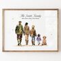 Personalised Family Portrait Print With Pet, thumbnail 1 of 6