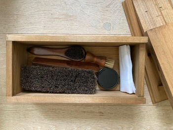 Luxury Wooden Shoe Shine Box Set – Boot Cleaning Kit, 2 of 6