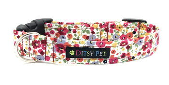 Mary Red Floral Dog Collar, 3 of 4