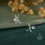 Sterling Silver Hocky Stick Stud Earrings, thumbnail 1 of 12