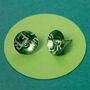 Colourful Green Graphic Silver Earing Studs, thumbnail 2 of 12