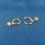Gold Star Hoop Earrings, thumbnail 3 of 7