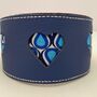 Blue Leather Collar With Teardrop Heart Cut Outs, thumbnail 9 of 10