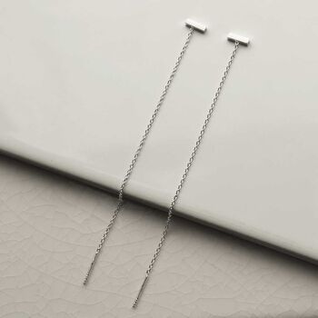 Sterling Silver Tiny Bar Chain Threaders, 3 of 6