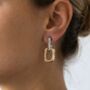 Shikaku Mixed Metals Chain Link Drop Earrings, thumbnail 2 of 6