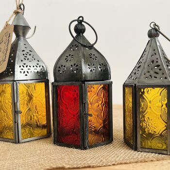 Set Of Three Sun Set Moroccan Lanterns, 3 of 5