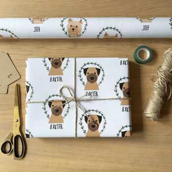 Personalised Botanical Christmas Dog Wrapping Paper, 10 of 11