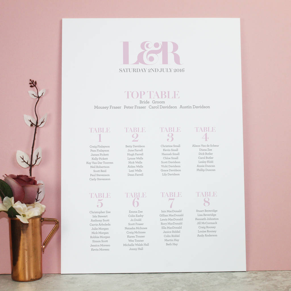 Image of 'Millie' Wedding Table Seating Plan