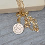 Pawprint Necklace In 9ct Yellow Gold, thumbnail 1 of 2
