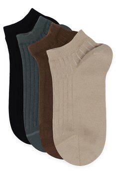 Four Pack Essential Women's Trainer Socks Stone, 3 of 3