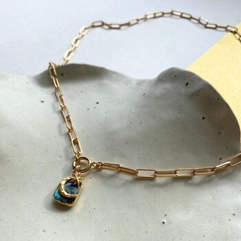 Labradorite, Moon And Star Paperclip Chain Necklace, 7 of 9