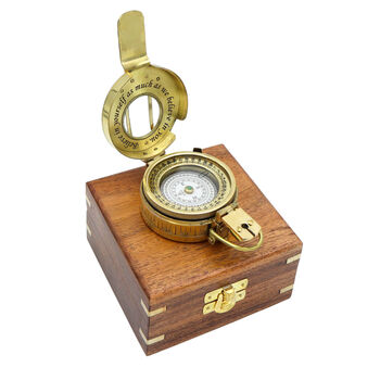 Personalised Brass British Army Prismatic Marching Compass, 10 of 12