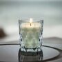 Fragrance Free Candle In Dusky Blue Glass, thumbnail 3 of 9