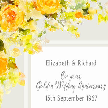 Personalised Golden Wedding Anniversary Print, 3 of 3