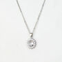 Vintage Style Crystal Pendant Necklace With Tiny White Zirconia Sparkling For Party, thumbnail 5 of 5