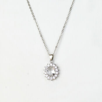 Vintage Style Crystal Pendant Necklace With Tiny White Zirconia Sparkling For Party, 5 of 5