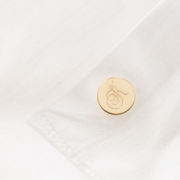Gold Plated Engraved Initial Lapel Pin, 4 of 12