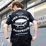Fish Finger Sandwich Unisex Graphic T Shirt In Black, thumbnail 2 of 7