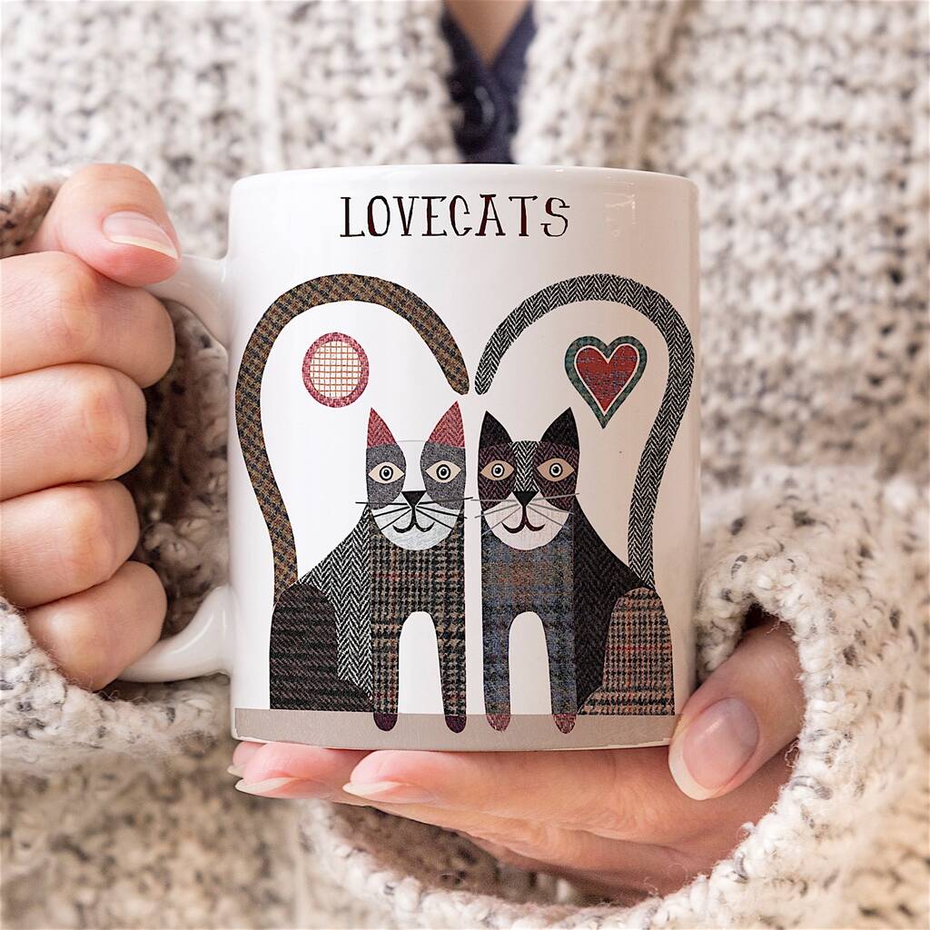 'Love Cats' Personalised Mug By Simon Hart | notonthehighstreet.com