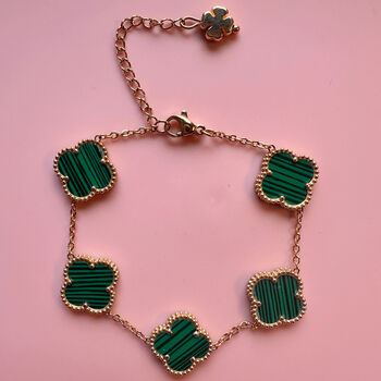 Four Leaf Clover Bracelet In Rainbow Of Colours, 4 of 10