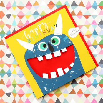 Laser Cut Monster Birthday Card, 4 of 5
