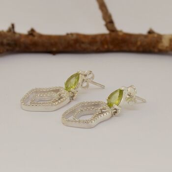 Sterling Silver Peridot Earrings, 6 of 7