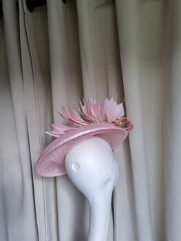 Pink Saucer Style Had With Feather And Beading Detail, 2 of 4