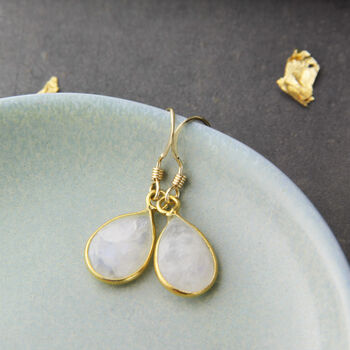 Moonstone Drop Earrings, 2 of 10