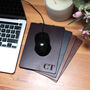 Personalised Initials Mini Vintage Leather Mouse Mat, thumbnail 2 of 12