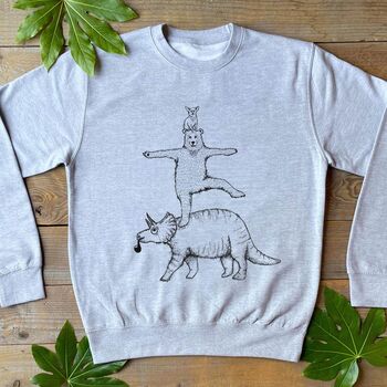 Bear And Triceratops Men's Jumper, 2 of 4