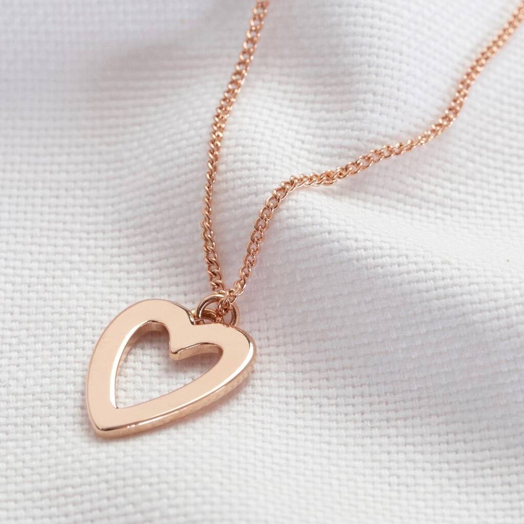 Heart Outline Pendant Necklace By Lisa Angel | notonthehighstreet.com