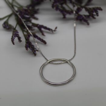 Full Moon Pendant Sterling Silver Necklace, 3 of 4