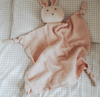 Bunny Muslin Baby Comforter, 5 of 6