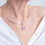 Pink Quartz Dome Silver Charm Clip On Pendant, thumbnail 2 of 8