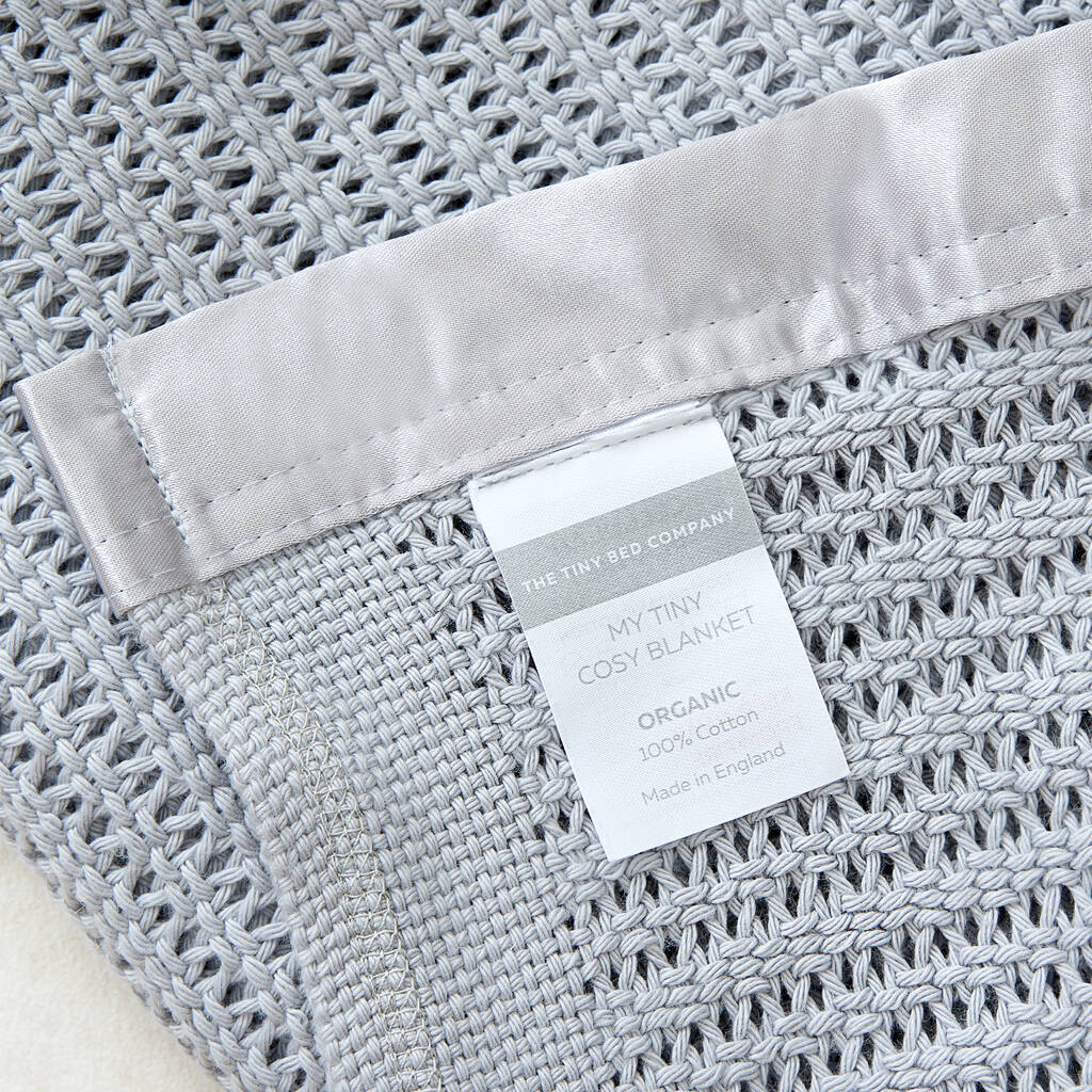 Luxury 100% Organic Baby Blanket All Grey By The Tiny Bed Company