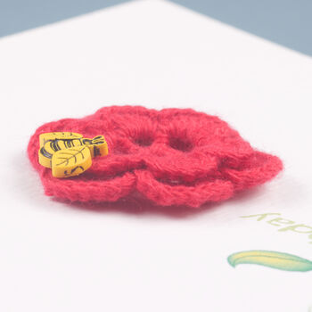 Handmade Crochet 'Happy Birthday' Flower Card, 2 of 3
