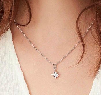 Mother Child Star Necklace Silver Or Gold Vermeil, 4 of 5