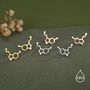 Happiness Molecules Serotonin Stud Earrings In Sterling Silver, thumbnail 3 of 12
