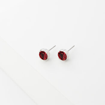 Ruby Red Swarovski Crystal Stud Earrings, 4 of 6