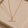 Stone And T Bar Necklace 18k Gold Plated, thumbnail 1 of 2
