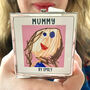 Personalised Child's Portrait Of Mummy Compact Mirror, thumbnail 1 of 4
