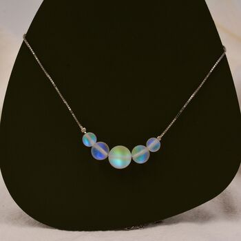 Sterling Silver Aurora Crystal Beaded Necklace, 2 of 9