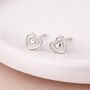 Sterling Silver Tiny Textured Heart Stud Earrings – 5mm, thumbnail 1 of 7