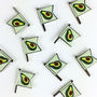 Avocado Flag Enamel Pin Badge, thumbnail 2 of 4