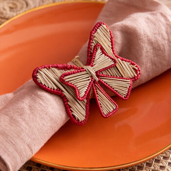 Red Ribbon Napkin Rings Set Of Four, 3 of 4