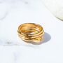 Gold Plated Overlapping Wire Sterling Silver Ring, thumbnail 1 of 6