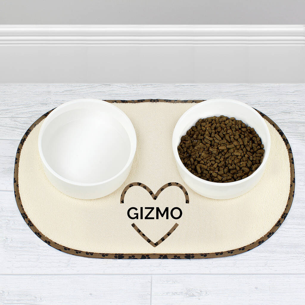 Personalised Pet Cream Heart Placemat By Sassy Bloom As seen on TV
